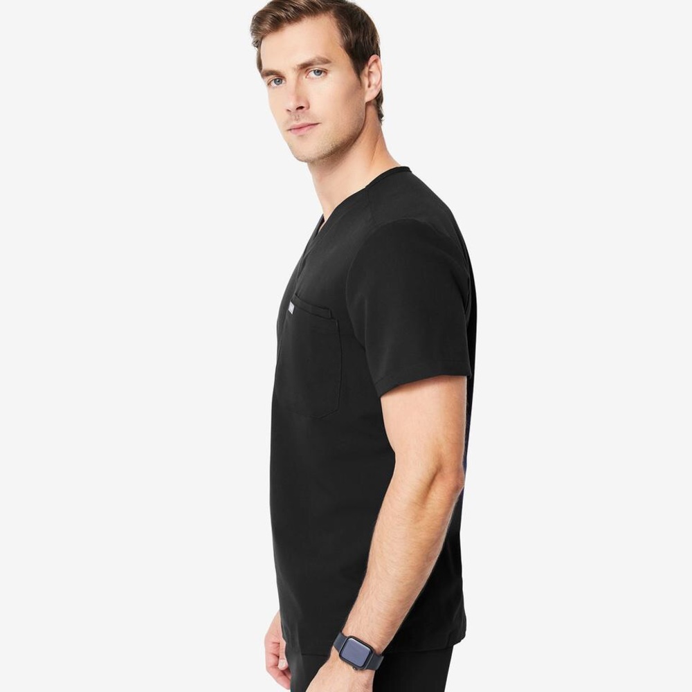 FIGS Men’s Two Pocket Scrub Top-Black